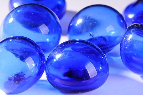 Bubliny sklo modré 12 ks