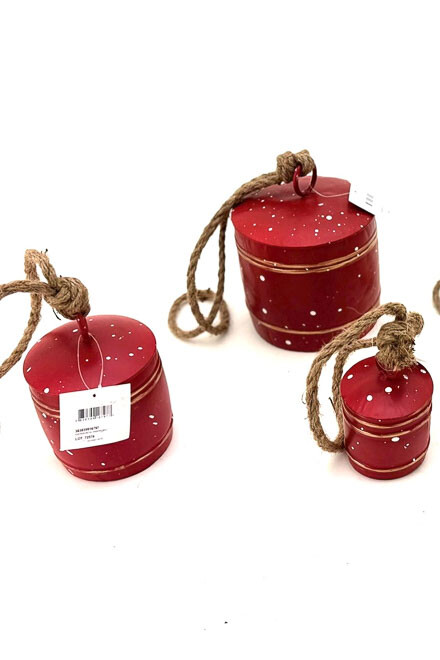 Kovový zvonec červený set 3 ks