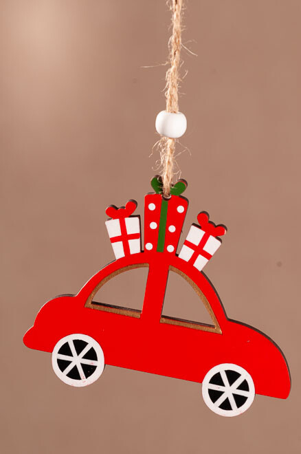 Dřevěné auto s dárkem 10 cm