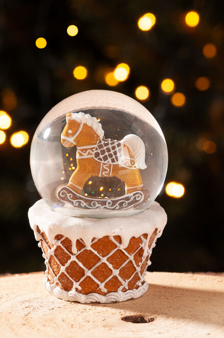 Perníkové sněžítko s koníkem 10 cm